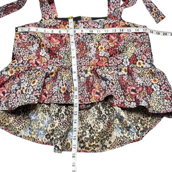 Moodie | Women | Floral Jacquard Tapestry Babydoll Crop Top | Medium - Picture 5 of 12